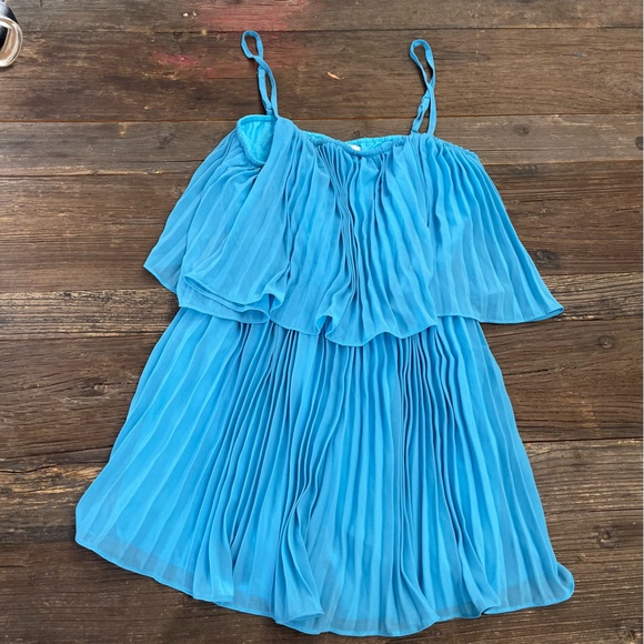 HAUSEN Women's Pleated Romper Size S In Azure Blue - Picture 3 of 9